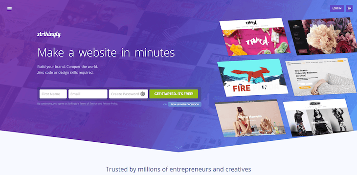 Strikingly main page