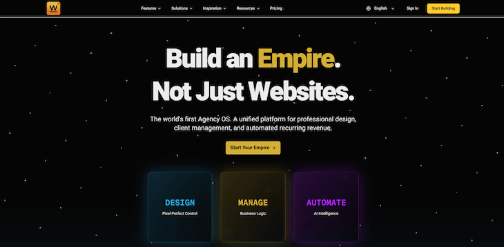 Webydo main page