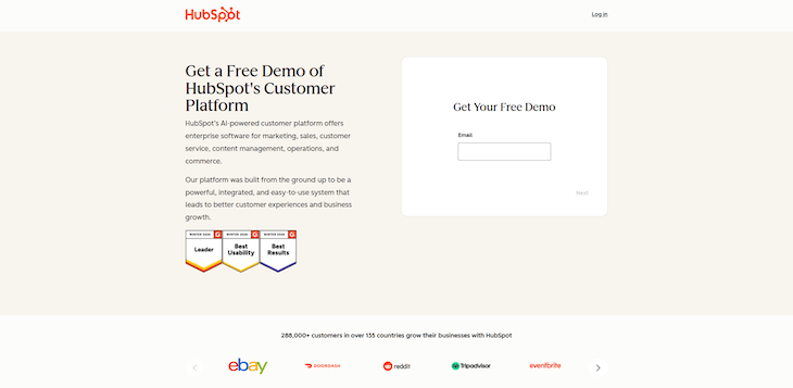 HubSpot main page