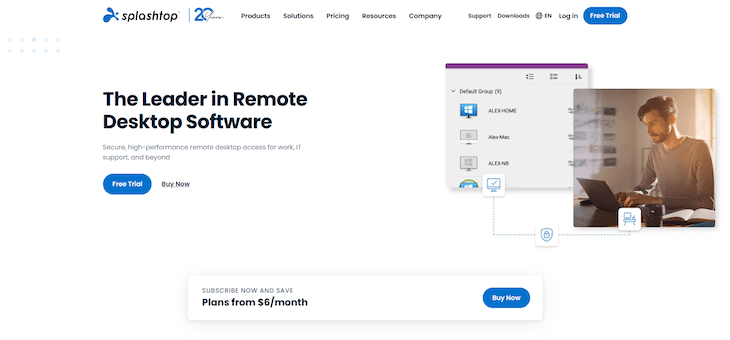 Splashtop webpage