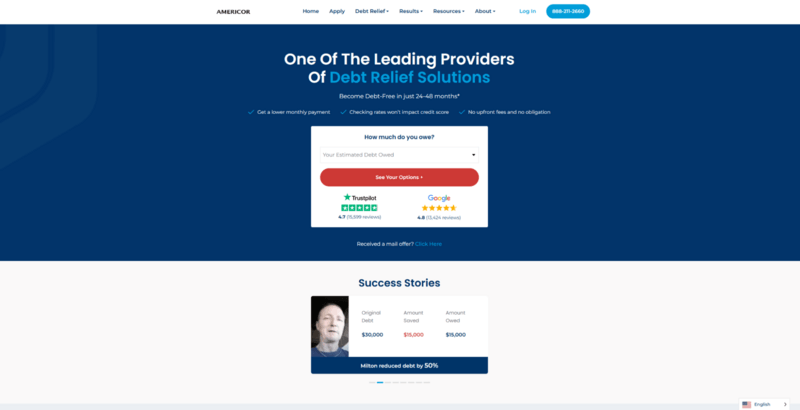 Americor webpage